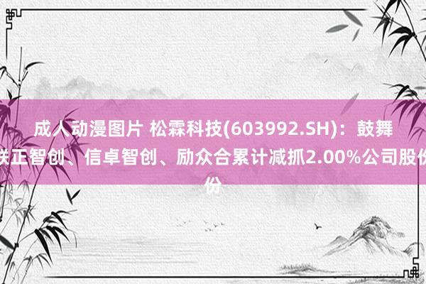 成人动漫图片 松霖科技(603992.SH)：鼓舞联正智创、信卓智创、励众合累计减抓2.00%公司股份